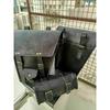 Sac de selle de moto noir COMBO sacoches en cuir bagages pochette à outils bras oscillant
