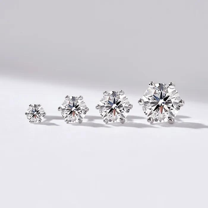 14k Classic Lab Diamond 6-Prong Piercing (0.1/0.3/0.5/1 Carat)