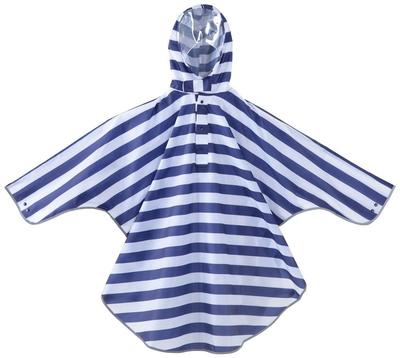 Kawazumi Seisakusho Bike Poncho Border Navy/White KW-625NB