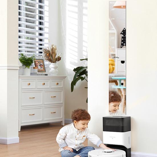 1 Set Kids Growth Chart Mirror Dry Erase Board Children Room Nursery Bedroom Baby To Adults Boys Girls Wall Hanging Splicing Height Measurement Ruler