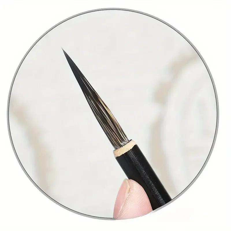 A Set Chinese Calligraphy Brush Ceramics Hook Line Fine Paint Brush Pen Weasel Mouse Whisker Stone Badger Hair Paint Brush