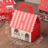 10pcs Christmas Cookie Snack Bag Kraft Paper Packing Box Creative Candy Gift Boxes  for Xmas Party