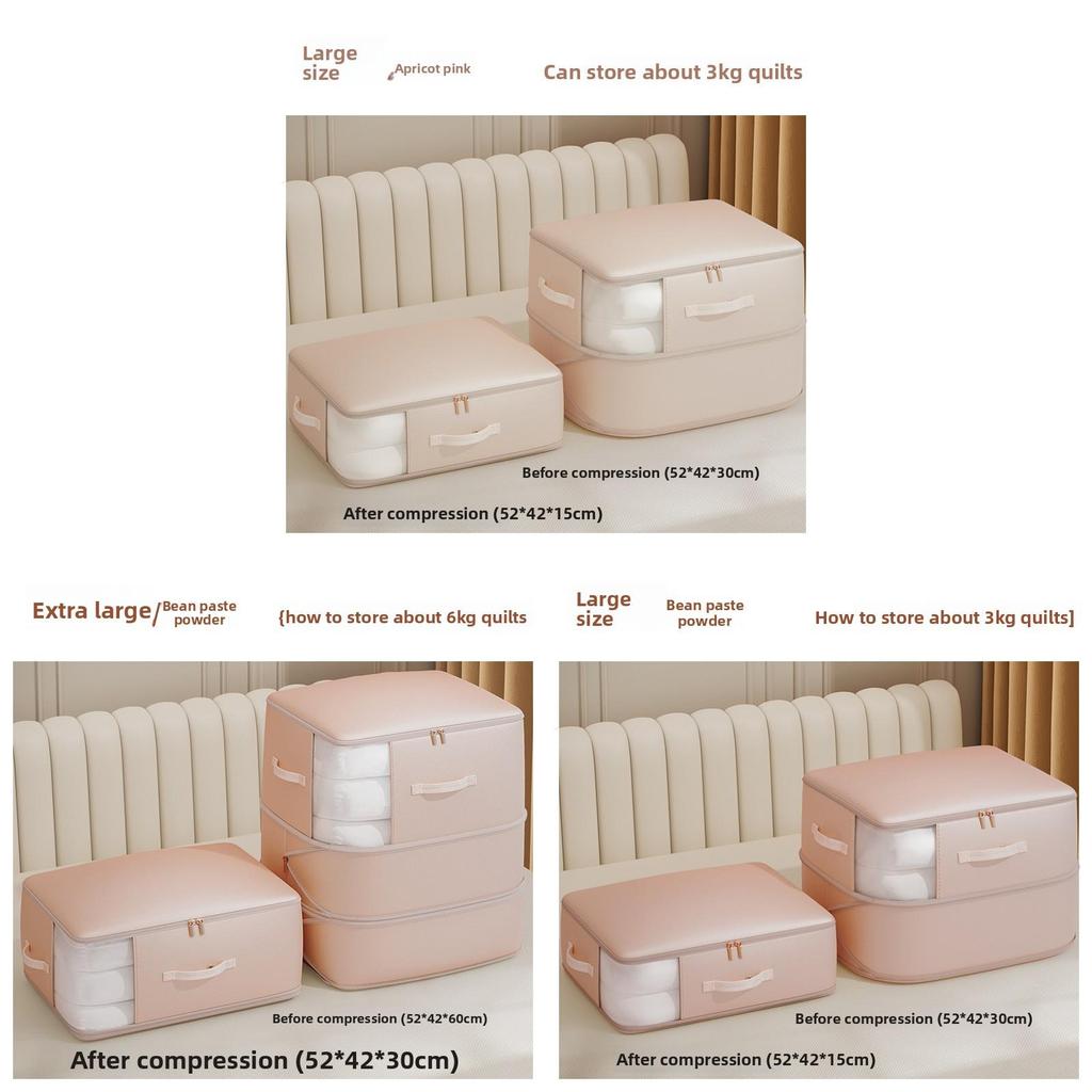 Bed Quilt Storage Bag With Multiuse Compression Design For Bedroom Organization