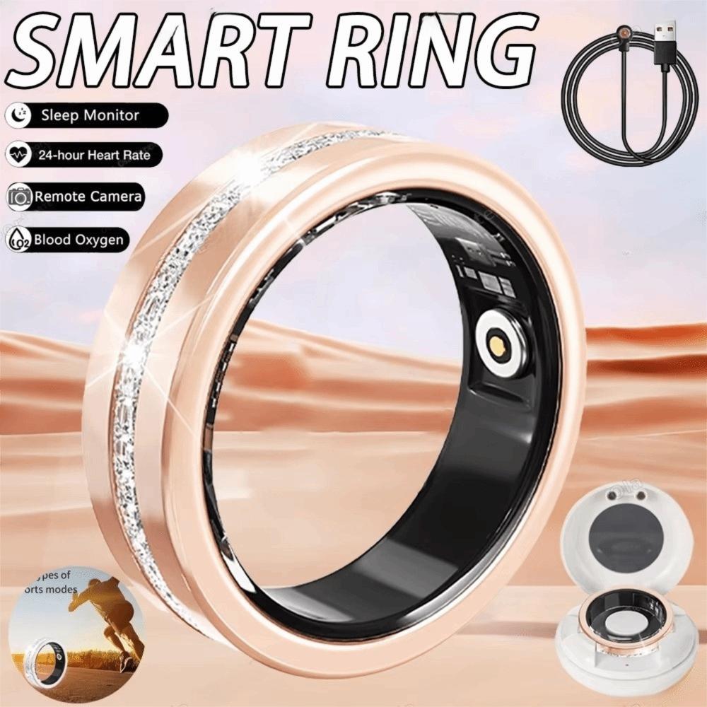 IP68 Waterproof Pedometer Fitness Ring -studded Health Tracker Ring Smart Ring Fitness