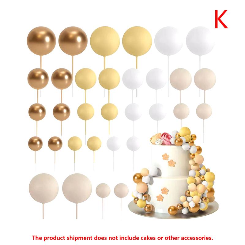 

32 шт./упак. в форме шара, украшение для торта, вставка для кекса, украшение для дня рождения, свадьбы K