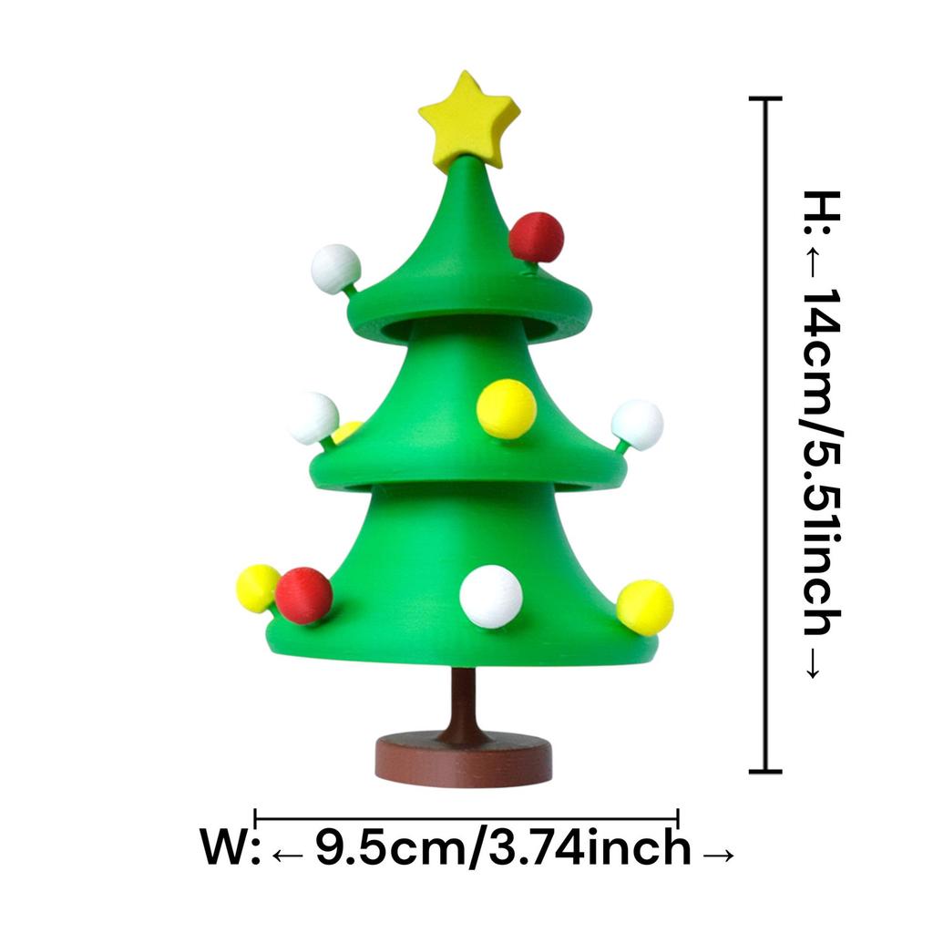 3D Printed Rotating Christmas Tree Ornament - Creative Desktop Decoration Model