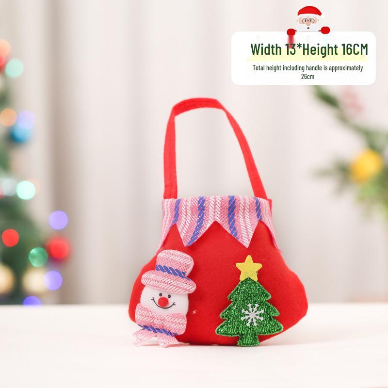 Christmas Eve Gift Tote with Santa, Snowman & Reindeer Design