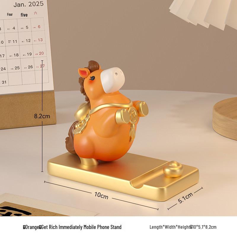 2026 Year of the Horse Zodiac Figurine: Mascot Phone Holder & Desktop Ornament for New Year or Annual Meeting Gifts.