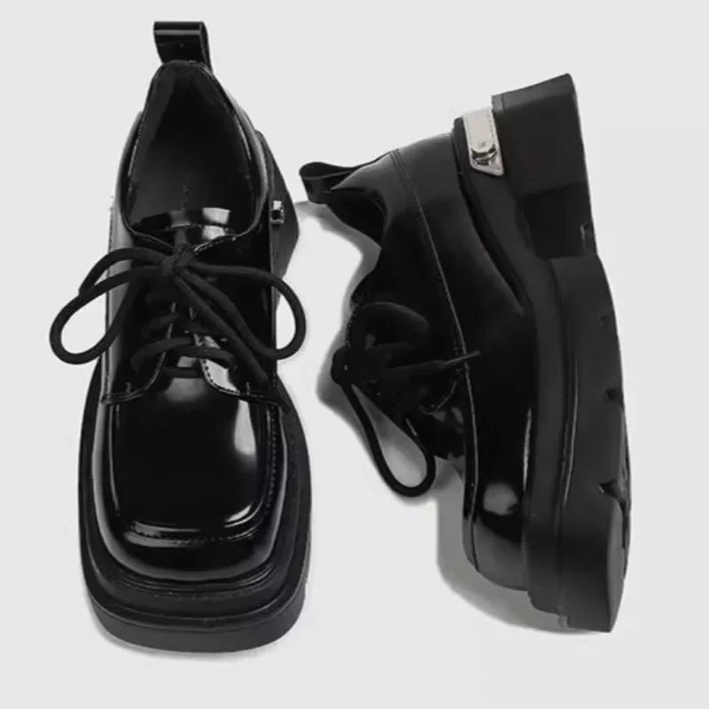 Autumn New Thick Heel Shoes Women's Fashion Round Head Thick Sole Front Strap Thick Sole Non-slip Low Top Shoes