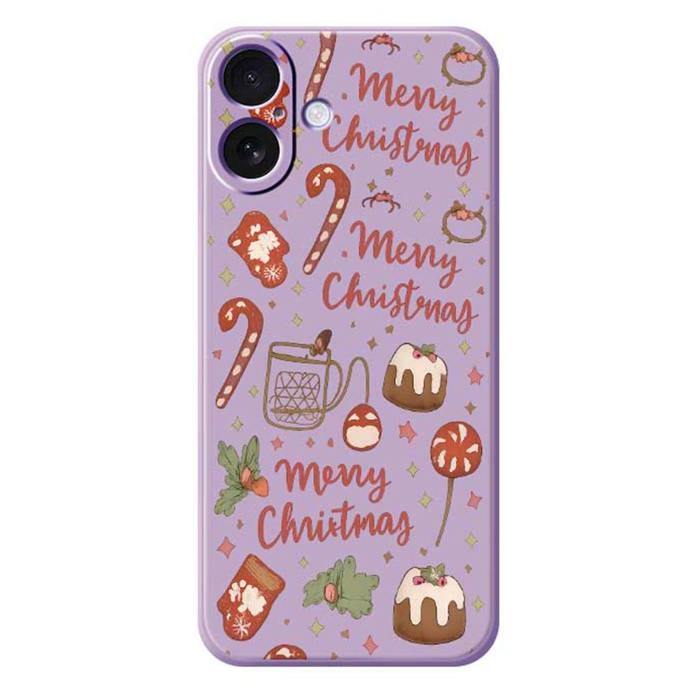 For iPhone 17 Case Christmas Snowman Pattern Printing Straight Edge TPU Phone Back Cover
