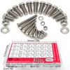 640pcs Stainless Steel Hex Bolt, Nut, and Washer Set, M3-M4-M5-M6 Full Thread, Grade 8.8/10.9, SUS, A2/A4 Marine Grade.