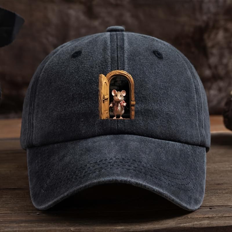 Cute Mouse Printed Baseball Hat Versatile Outdoor Leisure Fishing Hat Sunshade Duck Tongue Travel Hat