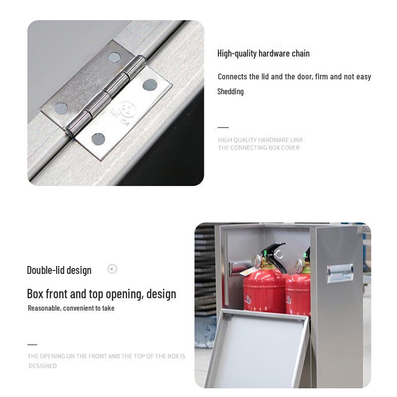 Heavy-Duty Stainless Steel Double Fire Extinguisher Cabinet