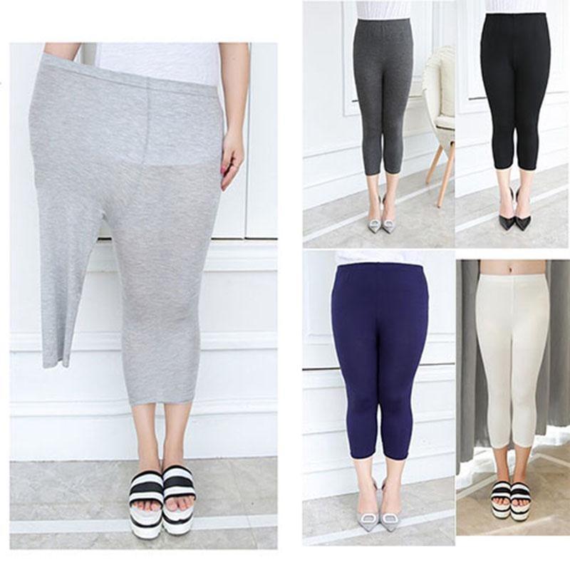 Damen Sommer Cropped Hosen Mit Elastischem Bund Aus Bequemem Modalstoff Für Vielseitigen Tragekomfort