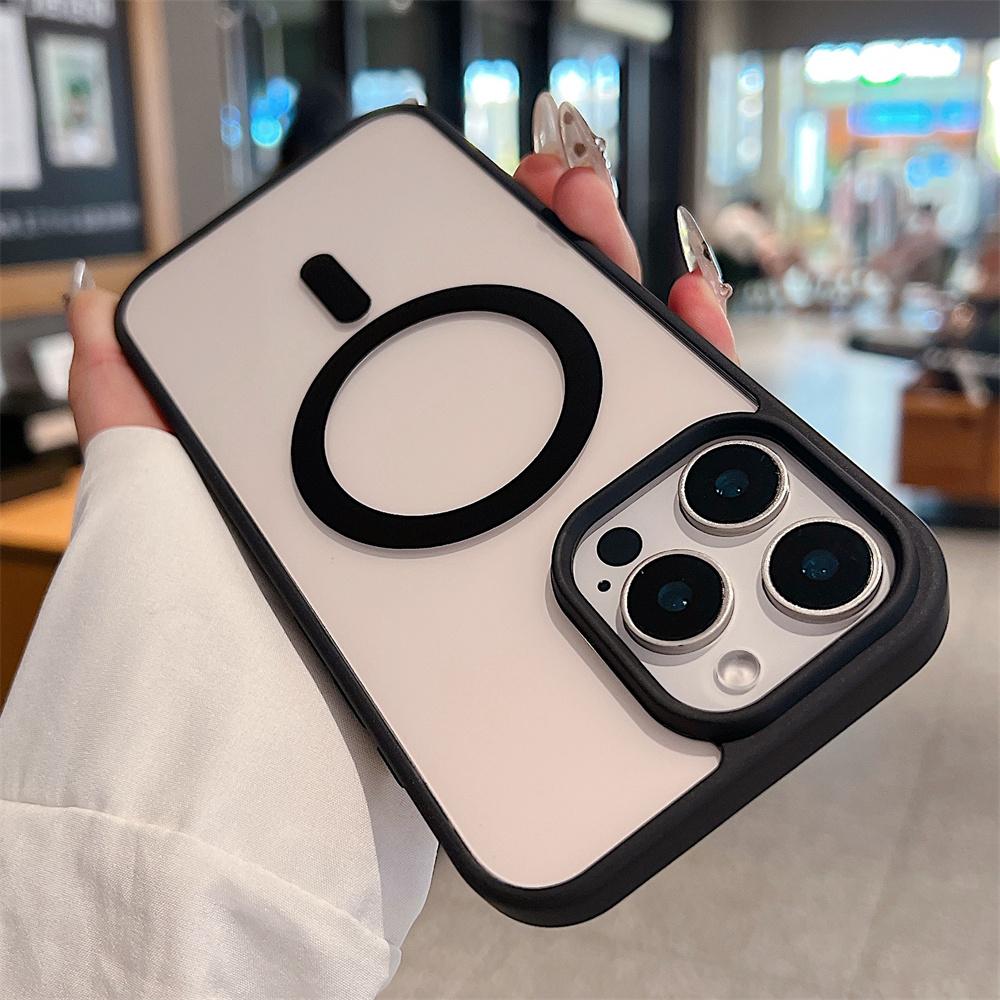 For Iphone 16 15 14 Pro Max Plus 13 12 Mini 11 XS XR 7 8 Magnetic Wireless Charge Cases Cover Luxury Magsafe Transparent Case For