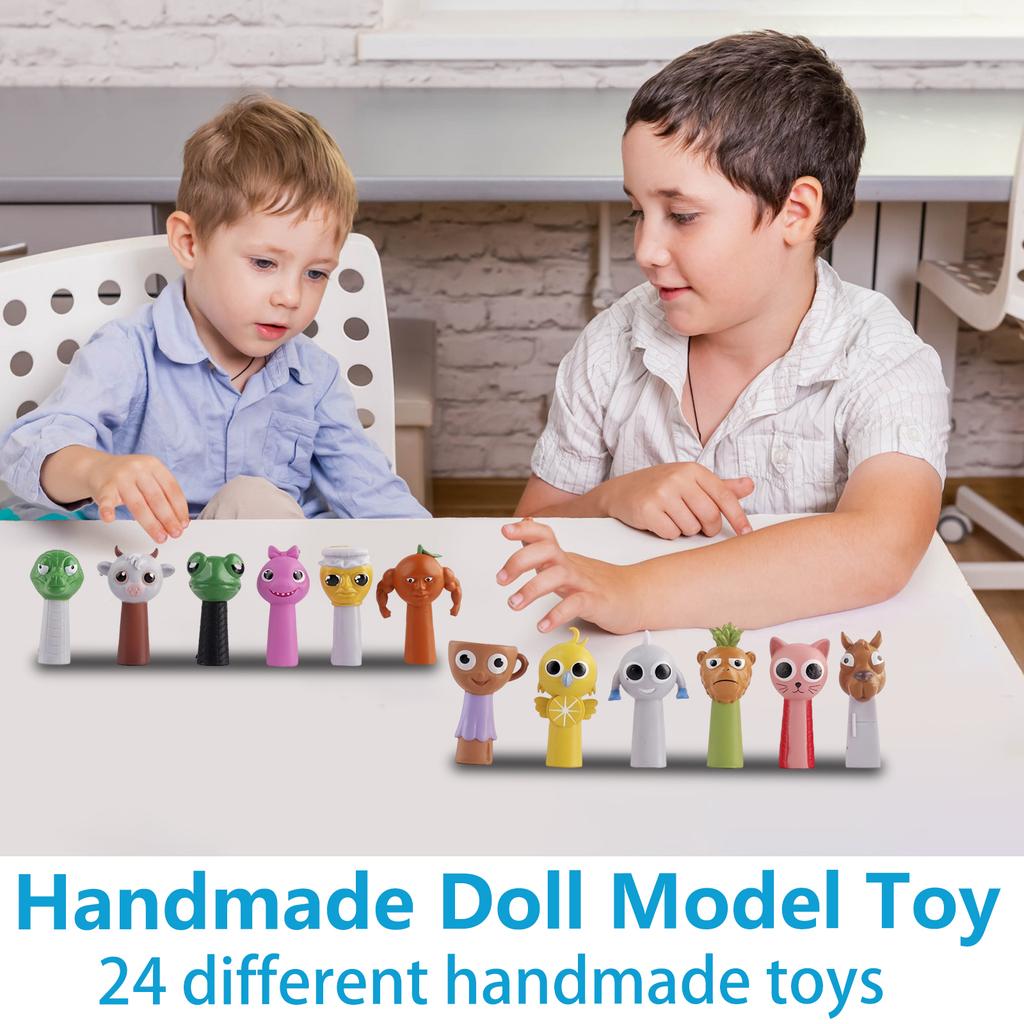 Wooden Stick Figurine Model Toys 24pcs