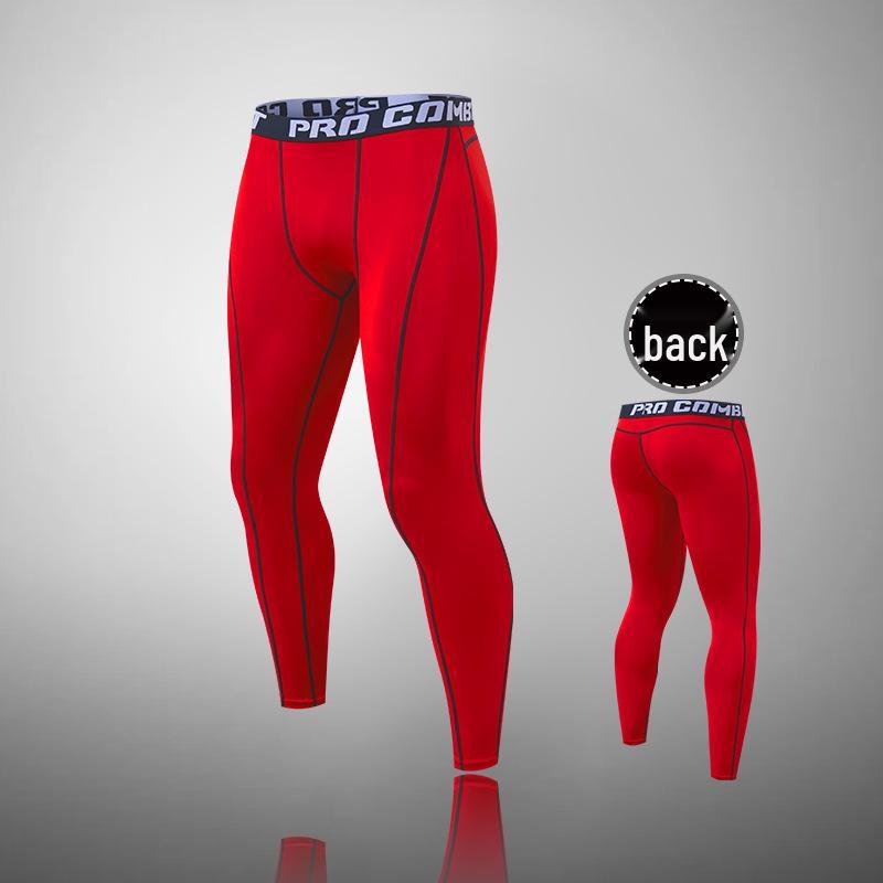 Men's High-Elastic Compression Sports Leggings: Quick-Dry, Long Pants for Running, Basketball & Fitness.