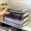 File Storage Box Plastic Snap-On Design Stackable Transparent Document Storage Box Large Capacity File Organizer