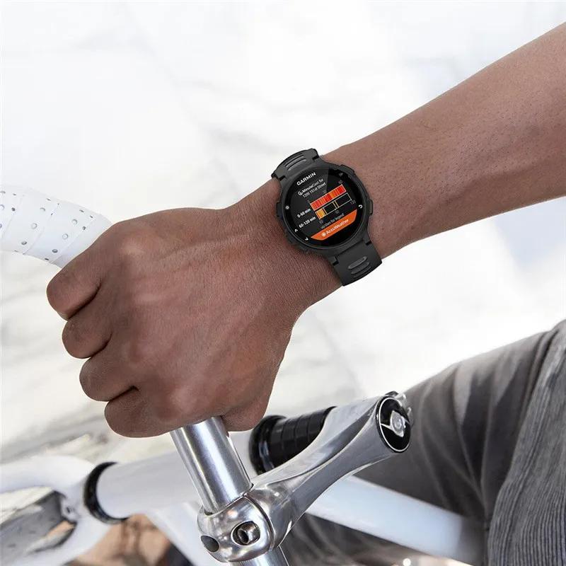 Classic 1pc Two-color Silicone Sports Leisure Watch Band for Garmin Forerunner 220/ 230/ 235/ 735xt Series Smartwatch Accessories