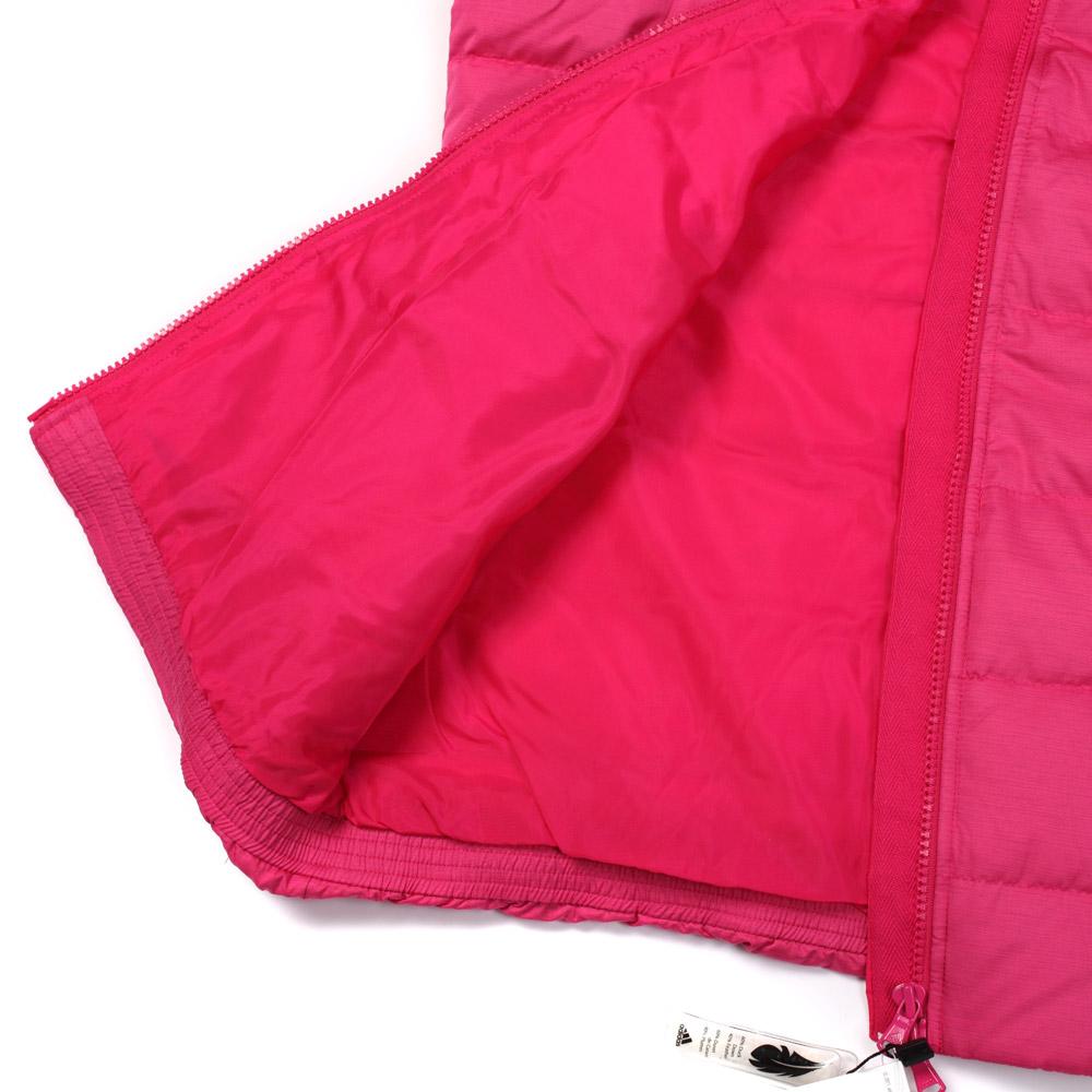 Adidas Kapuzen-Midilänge Daunenjacke mit Logoprint Damenjacke Rot G69627