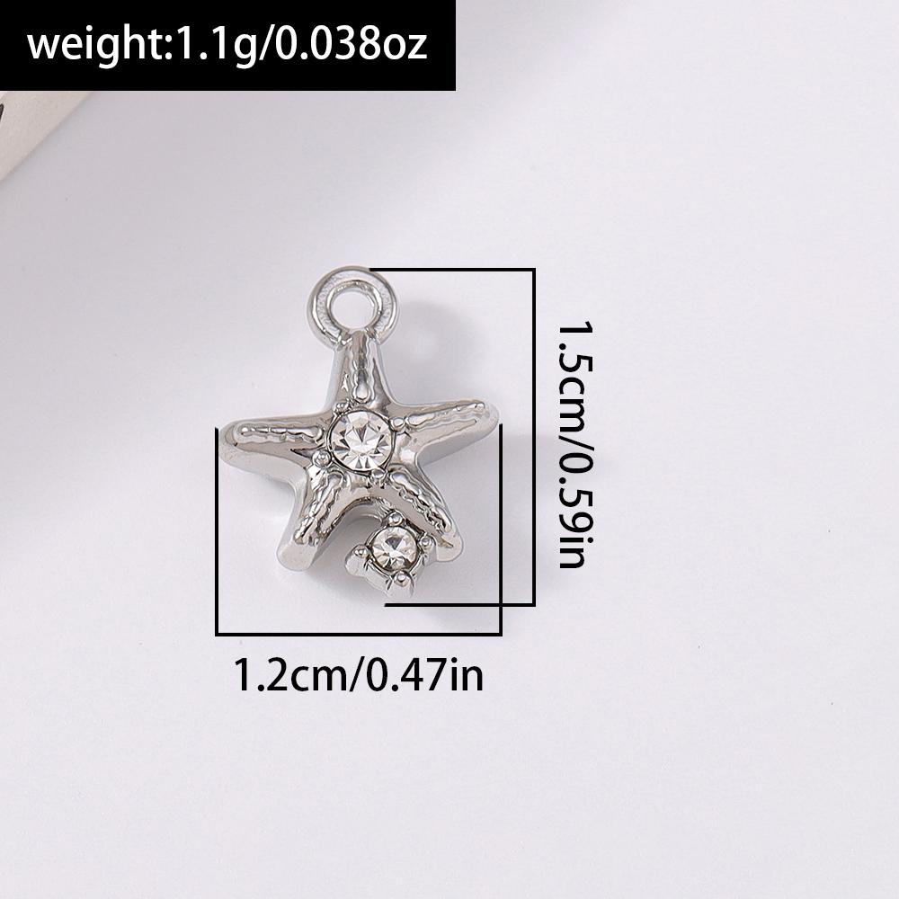 5pcs Cute Rhinestone Starfish Charms Pendants for Necklace Earrings Bracelet DIY Handmade Jewelry Making Accessories