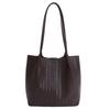 Woven pattern large capacity shoulder tote bag women's new fashion soft leather retro commuter armpit bag