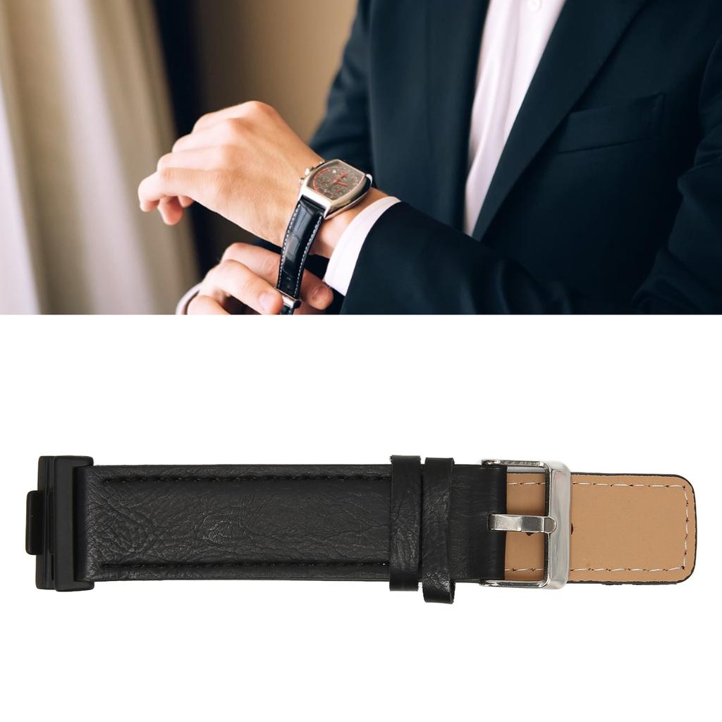 Leather Smartwatch Strap Comfortable Replacement Smartwatch Band Wristband for Watch FIT 2