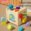 Multifunctional Wooden Shape Sorting Cube - Early Education Toy for Preschoolers