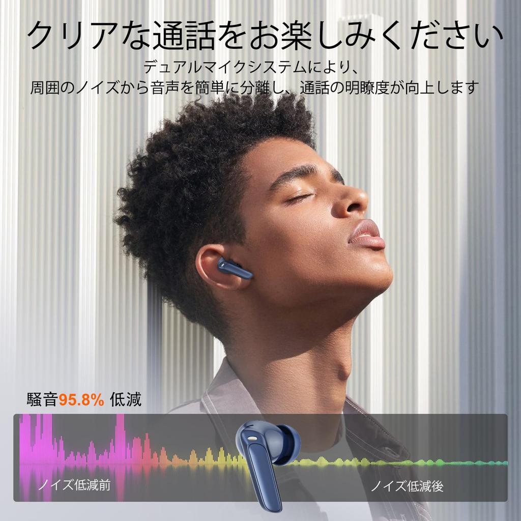 Bluetooth Wireless Earbuds Latest Bluetooth Bluetooth AI ENC Call Noise Sound AAC LED Comfortable Automatic Up to 48 Hours of IPX7 Instant Touch Fast