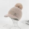Winter New Duck Tongue Wool Hat Women's Thickened Warm Ear Protection Hairball Knitted Hat Cycling Cold Hat