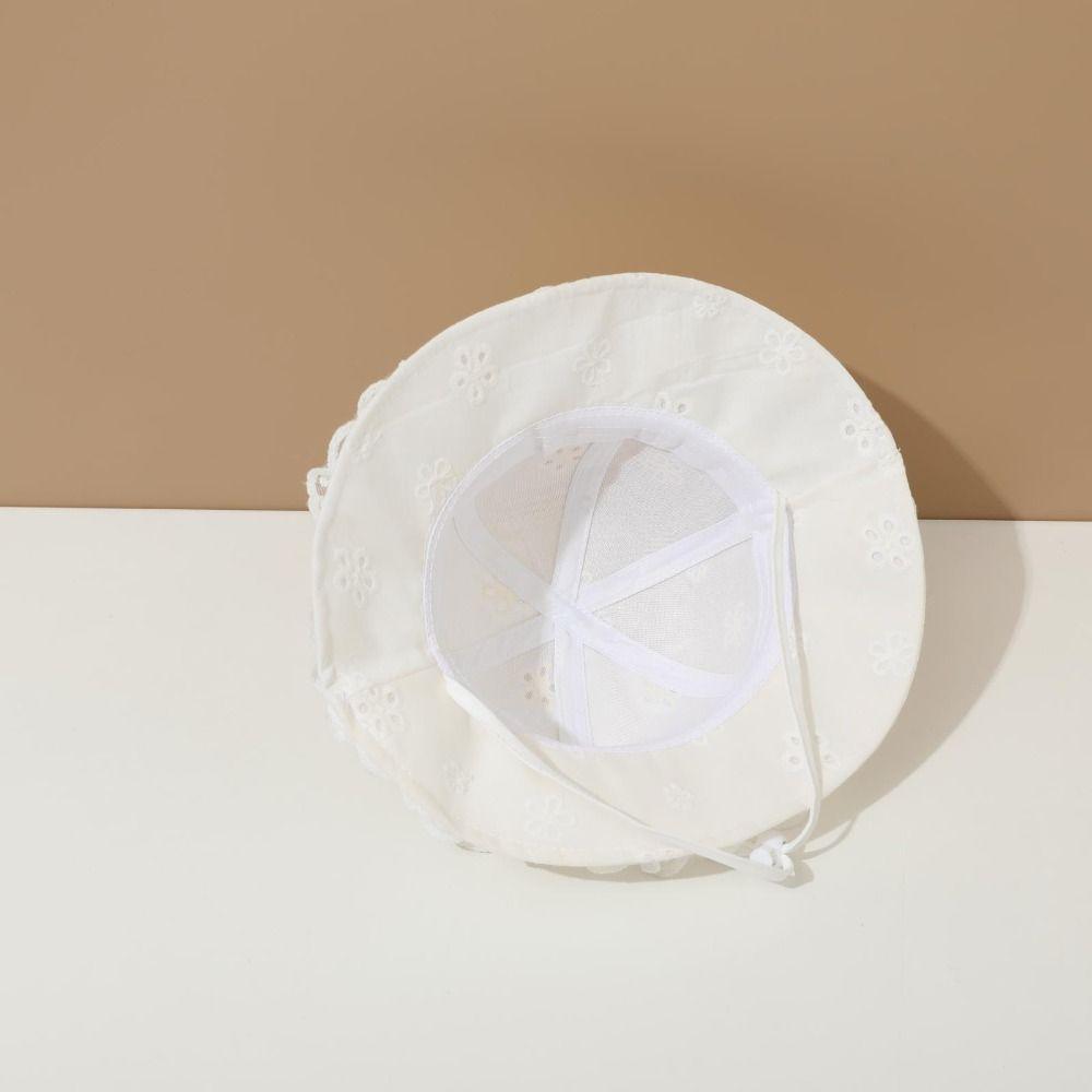 Princess Toddler Sun Hat Sunscreen Baby Fishermen Hat Fashion White Lace Bucket Hat  Beach