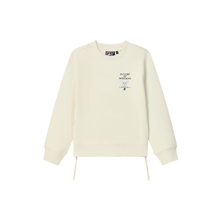 

FILA Casual Simple Letter Logo Knitted Pullover Round Neck Sweatshirt Women sweatshirt Pearl-White F11W248202F-IV L