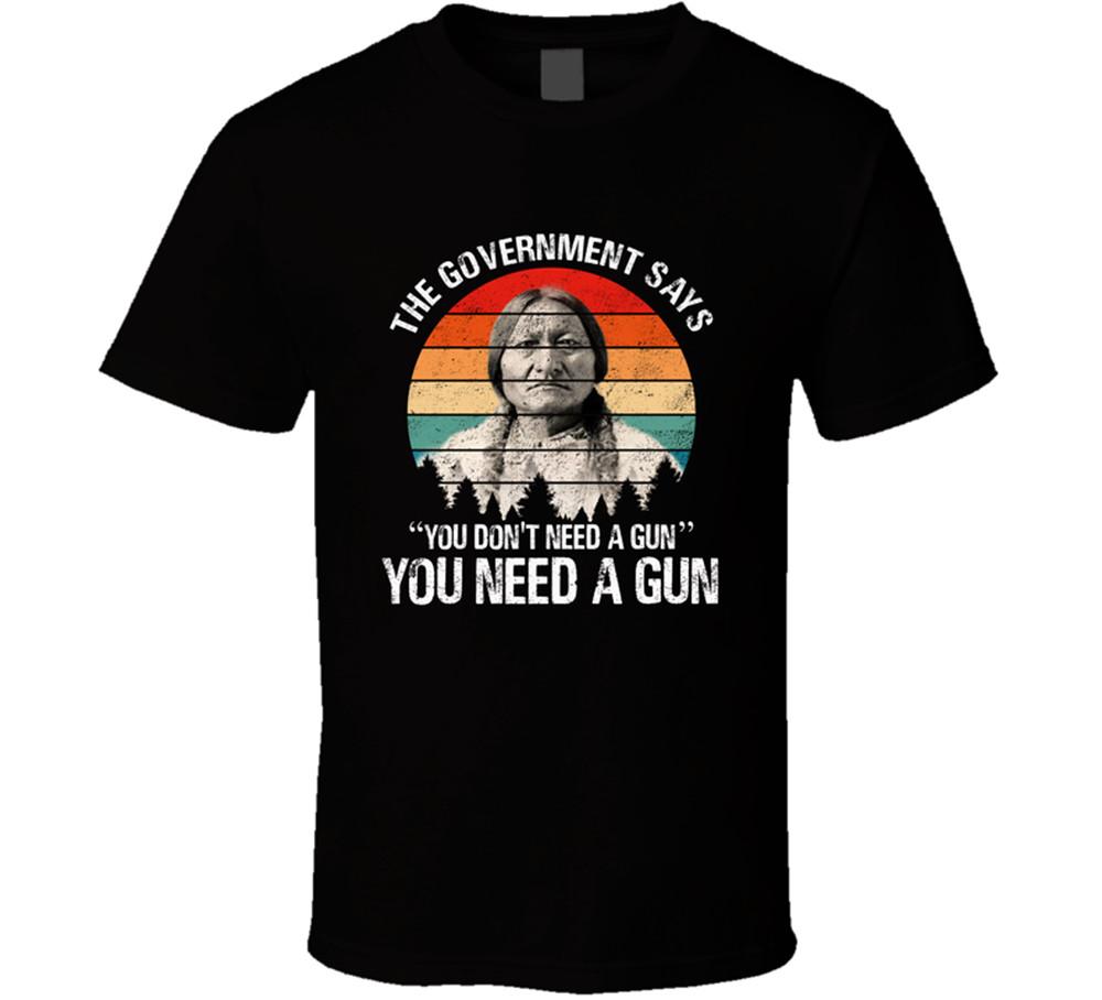 If The Government Says Native American Quotes sarcastic Funny T Shirt M