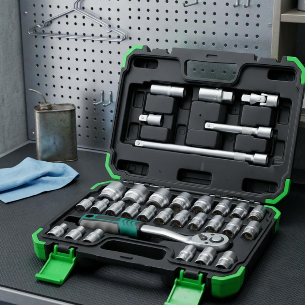 Socket Wrench Kit 72-Tooth Tools Sturdy for Garage