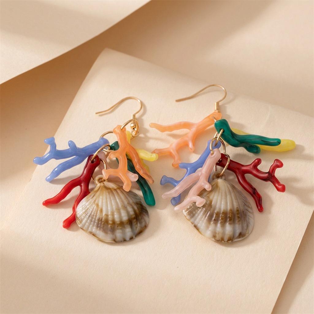 Dopamine Acrylic Heart Earrings - Summer Beach Party Accessories