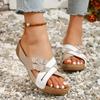 Fashion Shoes for Women 2025 New Plus Size Wedge Women's Sandals Summer Mixed Colors Sandals Women Anti-slip Leather Casual Shoes Ladies