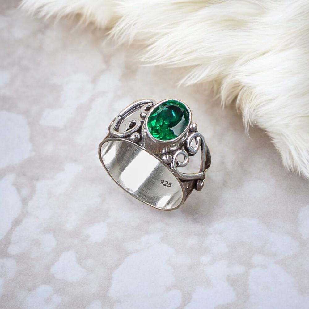 Chrome Diopside Gemstone 925 Sterling Silver Jewelry Handmade Partywear Ring RR-16-1