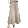 Women's High-Waist Wool Knit Midi Skirt, A-line, Solid Color, Autumn/Winter 2026