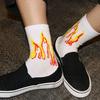Tube Socks Long Section Flame Print Cotton Winter Cute Funny Cotton Ladies Socks for Winter
