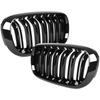 BMW X5 F15 13-18 grile între faruri (rinichi) set stânga + dreapta NEGRU LUCIOS DUBLU BARE