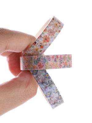 5rolls/box Floral Washi Tape Stationery Scrapbooking Masking Tape Decoration Stickers Adhesive Washi Tape Set DIY Aesthetics