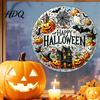 Halloween Party Favors Stained Glass Style Static Window Clings Waterproof PVC Pumpkin Ghost Bat Indoor Outdoor Decorations Haunted House Decals