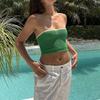 2025 Spring/Summer New Arrival Contrast Color Crop Top Sexy Vest Strap Backless Slim Fit Reverse All-Matching Tube Top