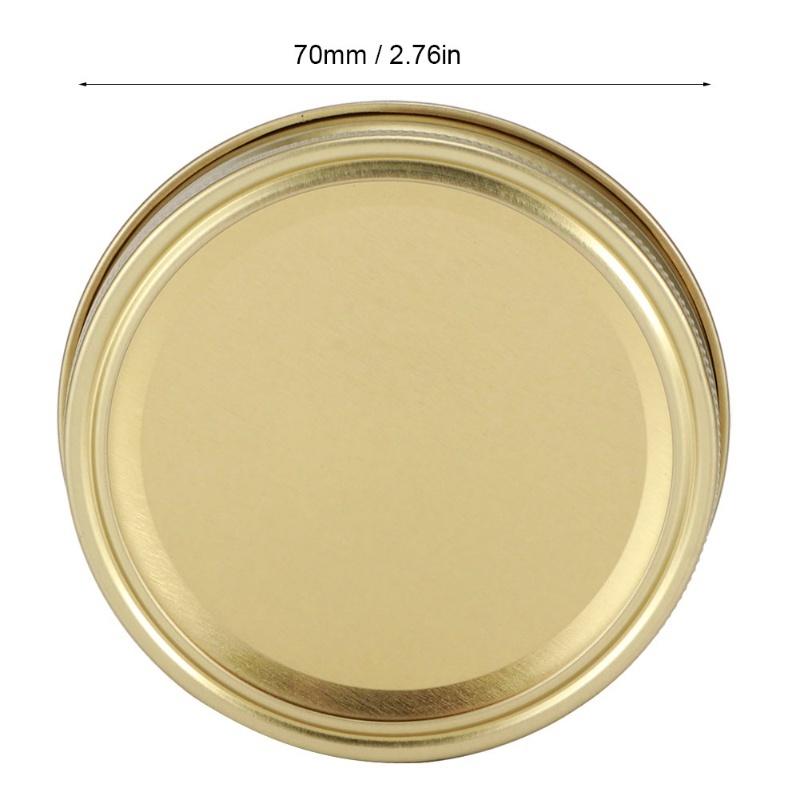 Split‑Type Glass Jar Canning Lids Round Food Container Sealing Cover Kitchen Accessory(10Pcs 70mm Gold Circular Ring+Cover
