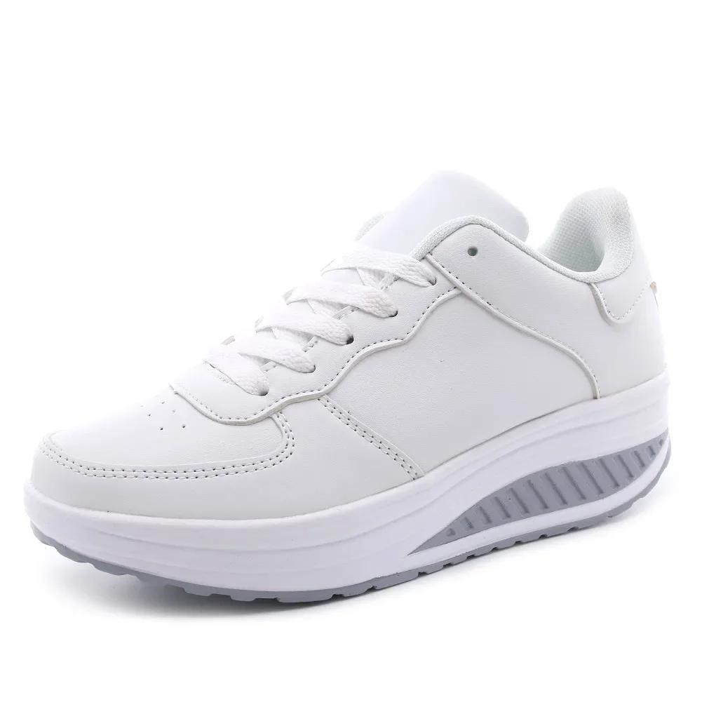 

Fashion Plus Size 43 Swing Platform Shoes for Women s Lace-up Wedge Sneakers Breathable Mesh Casual Running Shoes Zapatos Mujer 35