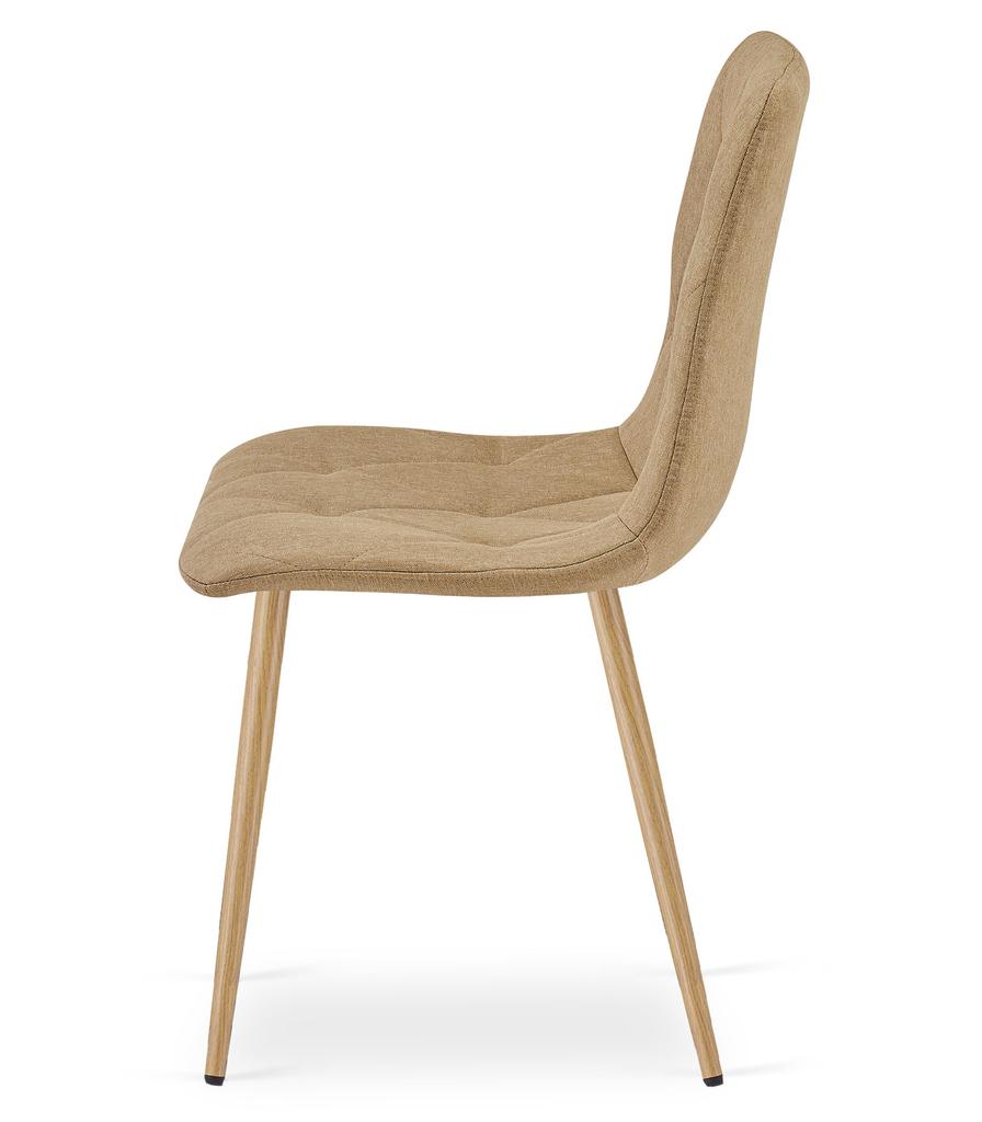 LIBRA chair - brown fabric / wood-colored legs x 2