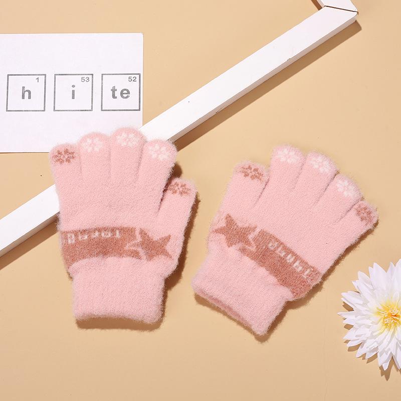 Winter children's thermal gloves cartoon Neptune 2-10 male and female treasure cute children plush gloves
