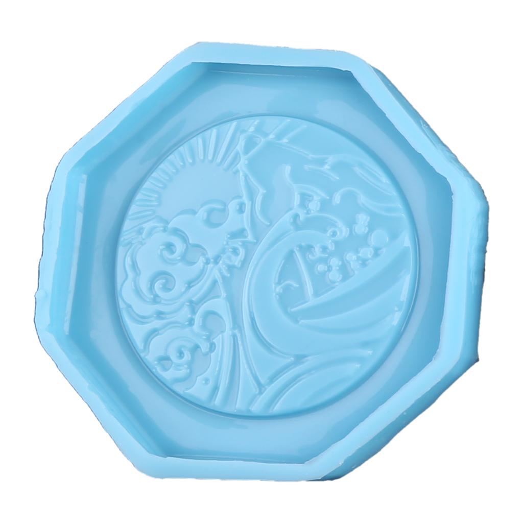 For Creative New Year Totem Coaster UV Crystal Epoxy Resin Mold Cup Mat Pad Silicone Mould DIY Crafts Home Decoration Mo
