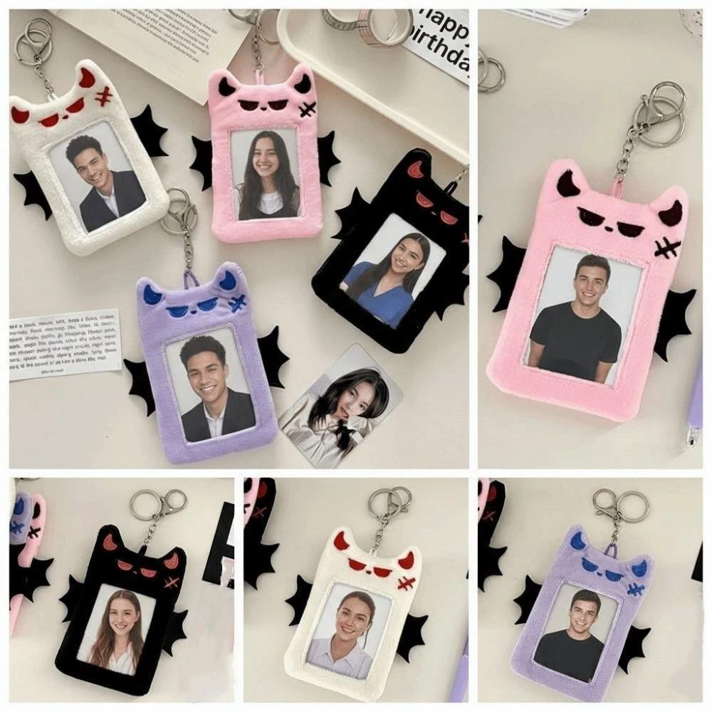 Bat Demon Cartoon Plush Photocard Holder Korean Style Photo Protective Case Student