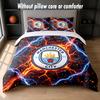 Manchester City Design Bett Bettwäsche Set 1 Bettbezug + 2 Kissenbezüge Weich Atmungsaktiv Haushalt Bettwäsche